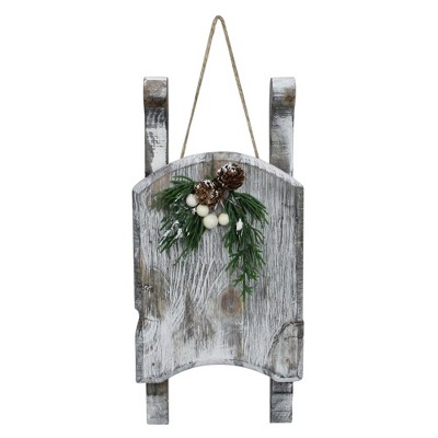 Northlight Weathered Wood Sleigh Christmas Decoration - 11" - Gray