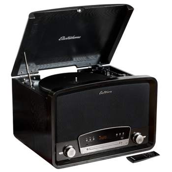Electrohome Kingston Vintage Vinyl Record Player Stereo System - Turntable, Bluetooth, Radio, CD, Aux, USB, Vinyl to MP3 - Black