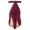 Allegra K Women's Back to College Round Toe Stiletto Heel Ankle Strap Pumps - 3 of 4