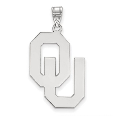 Black Bow Jewelry 10k White Gold Oklahoma Sooners NCAA Extra Large Pendant