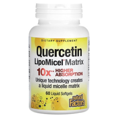 Natural Factors Quercetin LipoMicel Matrix, 250 mg, 60 Liquid Softgels