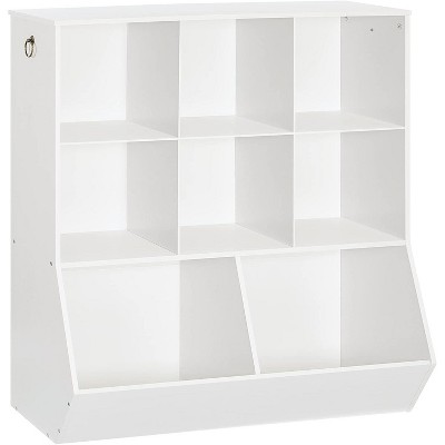 MaseiKar Kids Bookshelf, Toy Storage Cabinet, Kids Toy Organizer 8 Cubicles, Bookcase Footboard, Bookshelf for Kids, for Playroom, Bedroom, and School