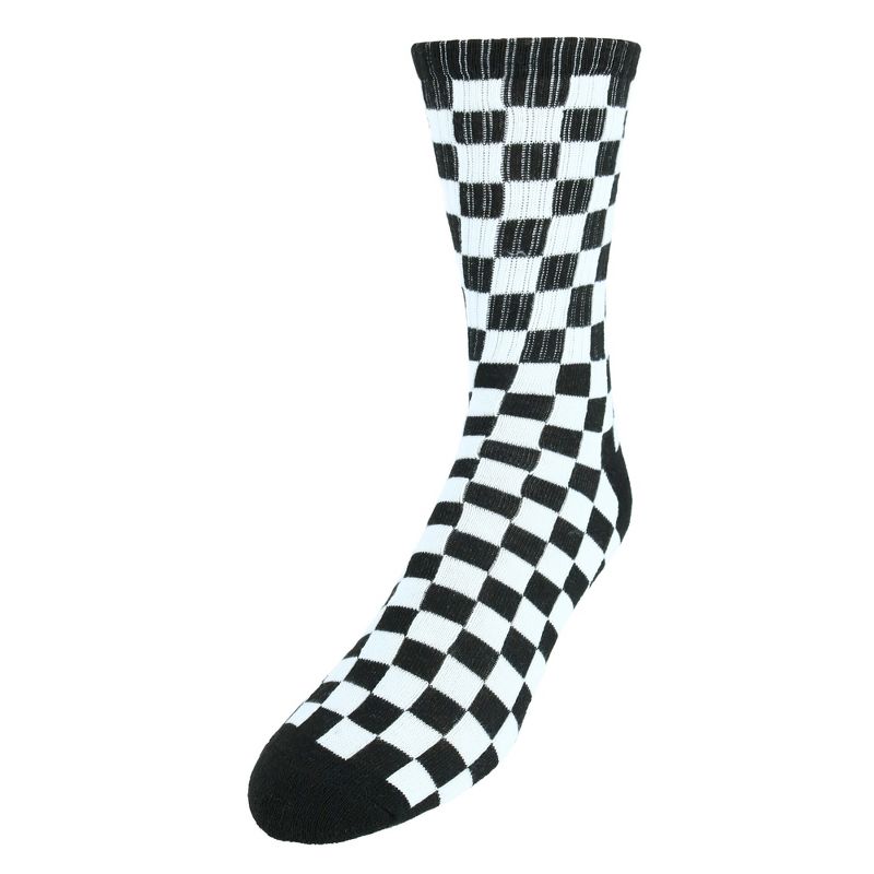 Mad Toro Men's Cotton Blend Race Flag Checkered Socks, 1 of 2