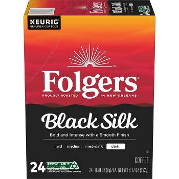 Folgers Black Silk Dark Roast Coffee Pods - 24ct
