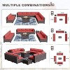 ALAULM 14 Pieces Patio Furniture Set, Rattan Wicker Outdoor Conversation Sets, Furniture Sofa Set w/43in Propane Fire Pit Table - 4 of 4