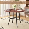 VECELO 36" Round Dining Table for 4, Faux Marble Bar Table Top with Metal Legs for Kitchen, Small Spaces - 2 of 4
