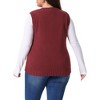Women's Plus Size Knitted Crew Neck Sleeveless Casual Sweater Vest with Pocket - Agnes Orinda - 4 of 4