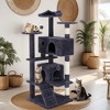 FONTOI 54 Inch Multi-Functional Cat Tree Indoor Large Cat Climbing Frame with Hanging Ball Scratching Post, Cat Furniture, Beige, 19.7"* 19.7"*54" - 2 of 4