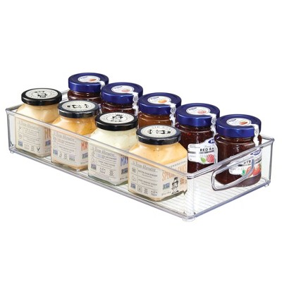 iDESIGN Plastic Kitchen Storage Organizer Binz with Handles Clear: 16" x 8" x 3", Spot Clean, Kitchen Cabinet Organizers — фото 4