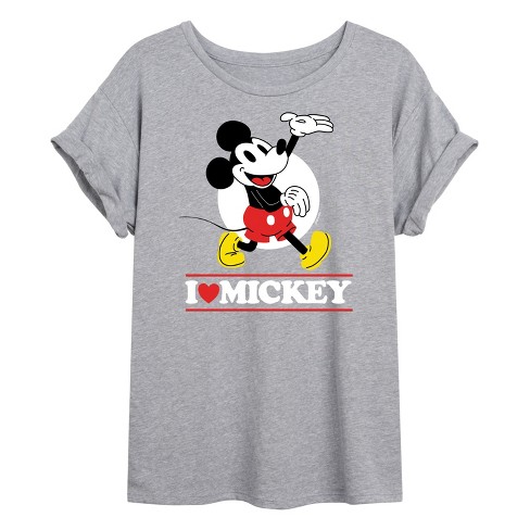 Disney outlet Women's Mickey Mouse Long Sleeve Jersey Heather Grey Size Small