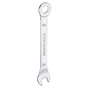 Unique Bargains CR-V Chrome Plated 6-Point Ended Box 15 Degree Offset Open End Metric Thin Combination Wrench - 1 of 4