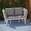 Holly & Martin Dolavon Outdoor Convertible Lounge Chair - OD1167609 - White w/ Gray Cushions - SEI - 2 of 4