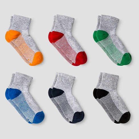 Boys' 6pk Athletic Ankle Socks - Cat & Jack™ Gray : Target