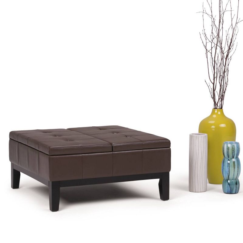 Lancaster Square Coffee Table Storage Ottoman - WyndenHall, 3 of 9