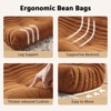 SYFERLORY Soft Beanbag Chair Set of 3£¬Fireside Bean Bag Lounger Memory Foam Chair For Home, Apartment Or Gaming Venue£¬Orange - 4 of 4