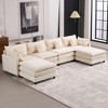 131.89" Chenille Upholstery Modular U-Shaped Sectional Sofa, 6-Piece Free Combination Couch - 4 of 4