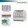 Travel Bird Cage Carrier, Portable Parrot Cage with 2 Perches, 2 Food Bowls and Tray, Metal Parakeet Cages for Small to Medium Sized Birds - 4 of 4
