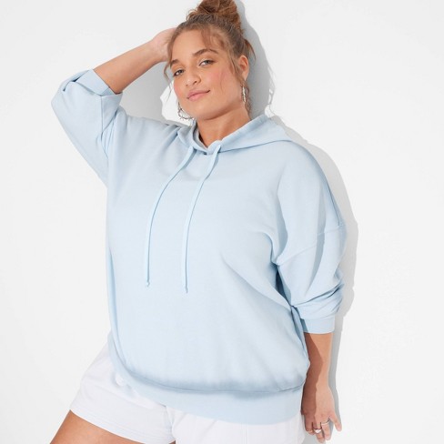 Women s Oversized Hoodie Sweatshirt Wild Fable Light Aqua Blue 2x Target