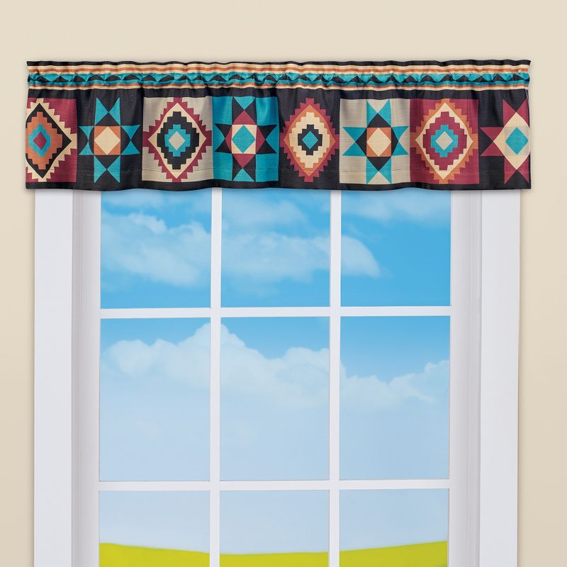 Collections Etc Southwest Aztec Printed Window Valance, 2 of 3