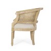 NicBex Rubber Wood Accent Chair, French Lounge Upholstered Armchair with Rattan Backrest and Rubber Wood Frame Comfy Chair for Living Room - 4 of 4