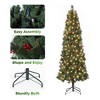 7Ft Artificial Christmas Tree, Pre Decorated Christmas Tree with Pine Cones & Red Berries, Metal Stand for Home, Xmas Trees for Home, Office - 2 of 4