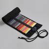 Fmeida 24/36/72 Slots Pencil Wrap Pencil Rolls, Artist Colored Pencils Roll Up Bag Short Brushes Pouch Case Pencils Organizer - 4 of 4
