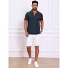 INSPIRE CHIC Men's Pattern Contrast Color Short Sleeve  Pique Polo Shirt - 2 of 4