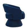 Okak Modern Swivel Accent Chairs for Bedroom, Upholstered Velvet Round Accent Chairs, 360 Degree Comfy Swivel Chair with Open Backrest - 3 of 4