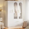 70.07" Tall Armoire Storage Cabinet with 2 Doors & 2 Drawers,Modern Floor Storage Cabinet with LED Light - 3 of 4