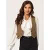 Allegra K Women's Vintage Button-Up Sleeveless Cropped Jean Waistcoat Vest - 2 of 4