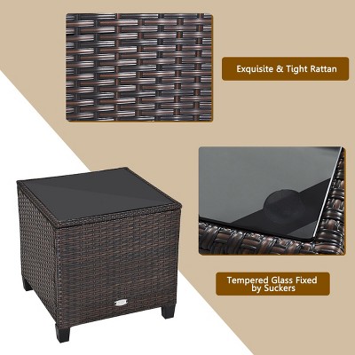 Black Cushioned 3-Piece Steel Frame Outdoor Conversation Set