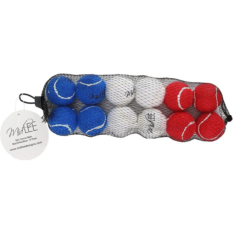 Midlee Red White & Blue Mini Dog Tennis Balls- Set of 12- 4th of July, 2 of 7