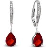 Guili Sterling Silver Cubic Zirconia Pear-Shape Dangling Earrings, A Sparkling and Elegant Collection to Complete and Elevate Your Jewelry Look - 3 of 4