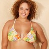 Women's Floral Print Triangle Bikini Top - Wild Fable™ Yellow/Orange/Green - 3 of 3