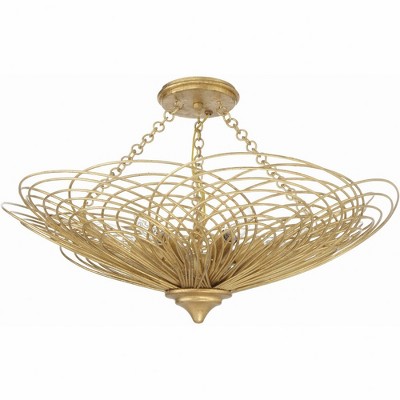 Crystorama Lighting Doral 6 - Light Semi-Flush Mount in  Renaissance Gold