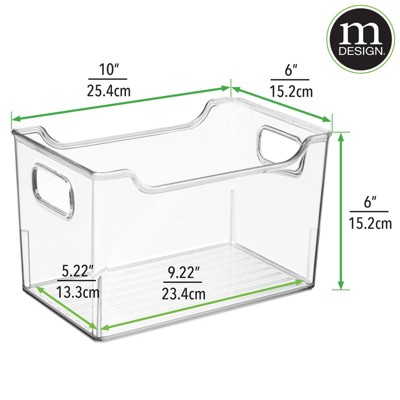 Clear Cube Lidded Office Organizer Bin with Handles 10"x12.75"