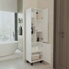 Chic Crate-White Linen Cabinet – Open Storage w/ 2 Doors | Modern Minimalist Design - 2 of 4
