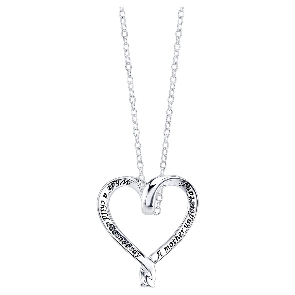 Women's Sterling Silver A mother understand heart necklace - Silver (18.5")