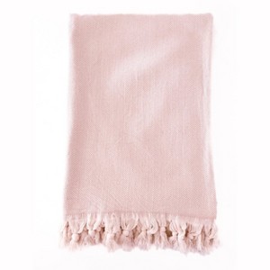 Turkish Cotton Herringbone Throw with Tassels - 1 of 4