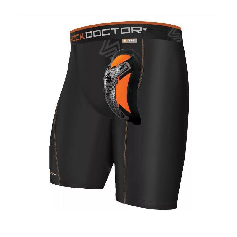 Shock Doctor Adult Ultra Pro Boxer Compression Shorts with Ultra Carbon Flex Cup - Black M, 1 of 5