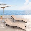 ALAULM Patio Chaise Lounge Set 3 Pieces Outdoor Lounge Chair,Rattan Reclining Chair Adjustable Backrest - 2 of 4