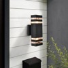 Rennnsan Laveth 12"H Hardwired Rectangle Aluminum Modern LED Dimmable Outdoor Wall Sconce in Black - 2 of 4