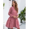 Clearlove Women's Summer Dresses Casual V Neck Button Down Long Sleeve Floral Print Loose Flowy Shirt Dress - 3 of 4
