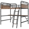 TiramisuBest Metal Loft Bed with Desk, Metal Loft Bed with LED Light and Charge Station - 4 of 4