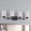 Sunset Lighting Ledbury 4-Light Vanity, Opal Etched Glass Dimmable in Provincial Bronze - 2 of 3