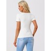 Allegra K Women's Twist Front Short Sleeve V Neck Casual Top - 4 of 4