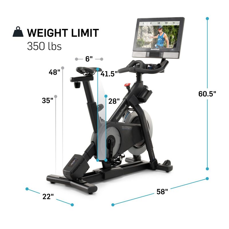 NordicTrack Commercial S22i Studio Electric Exercise Bike, 3 of 15