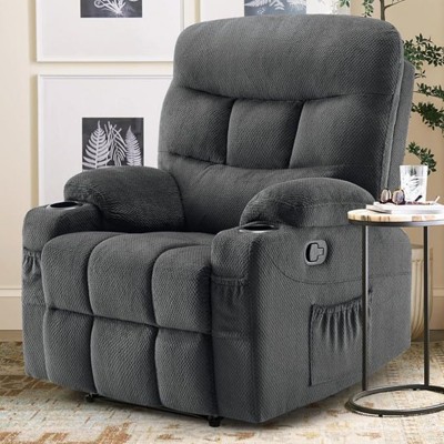 FURNIinspire Sofas Small Recliner Chair for Home Living Room, Bedroom, Indoor Sofas for Adults, Gray,33.5"*28.9"*40.9"