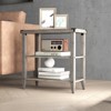 Grey Farmhouse End Table, 3 Tier Rustic Side Table, Narrow Sofa Table Set of 2 with Ample Storage Shelf - 3 of 4