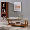 Kingston Wooden Coffee Table: Elegant Walnut Finish, Faux Marble, Open Shelf - Teamson Home - 2 of 4